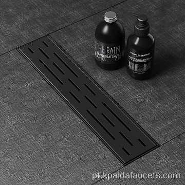 Ralo de piso de chuveiro linear de latão moderno prateado